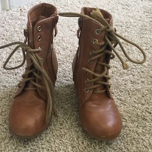 Brown kid boots
